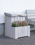 Parcel Store with flowerpot grey