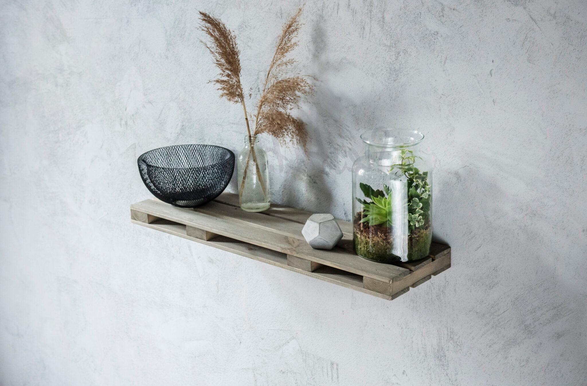 Pallet shelf grey wash 80