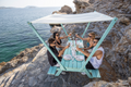 Picnic Table with canopy turguoise