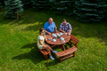 Round Picnic Table Jork brown