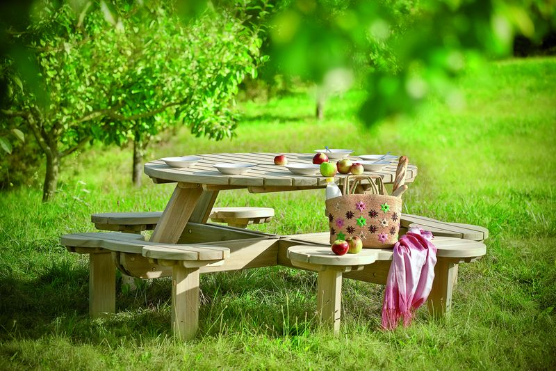 Round Picnic Table Orbital 1,1m  8 people